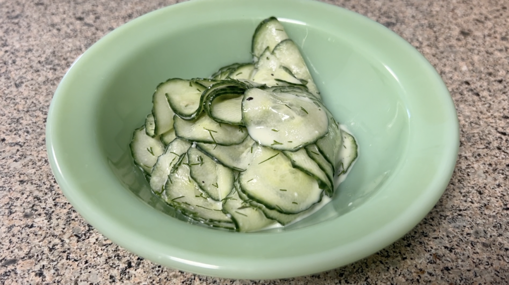 Cumcumber salad made with Thermomix cutter