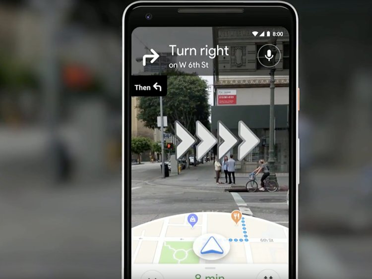 Screenshot of Google Maps Augmented Reality view on mobile screen