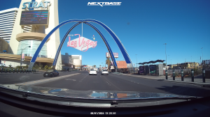 Nextbase iq dashcam review shot of las vegas strip on dash cam.